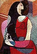 pablo picasso sittande kvinna oil painting